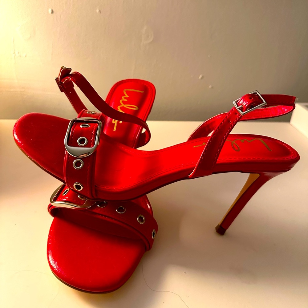 Never Worn Red Buckle Heels